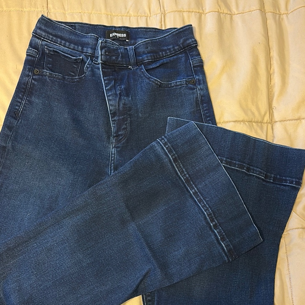 Express Blue Flare Wide Leg Jeans